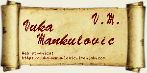 Vuka Mankulović vizit kartica